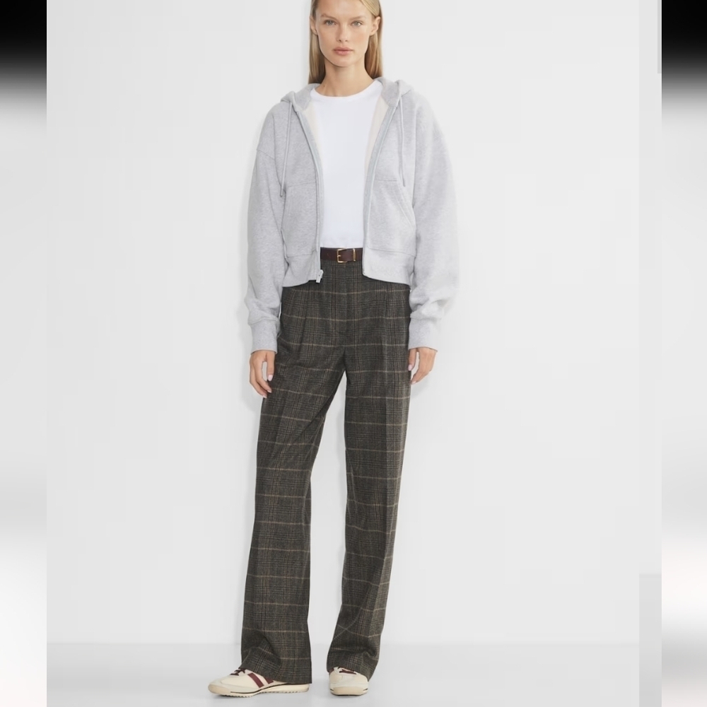 Aritzia Effortless Pant Green Plaid Size 2